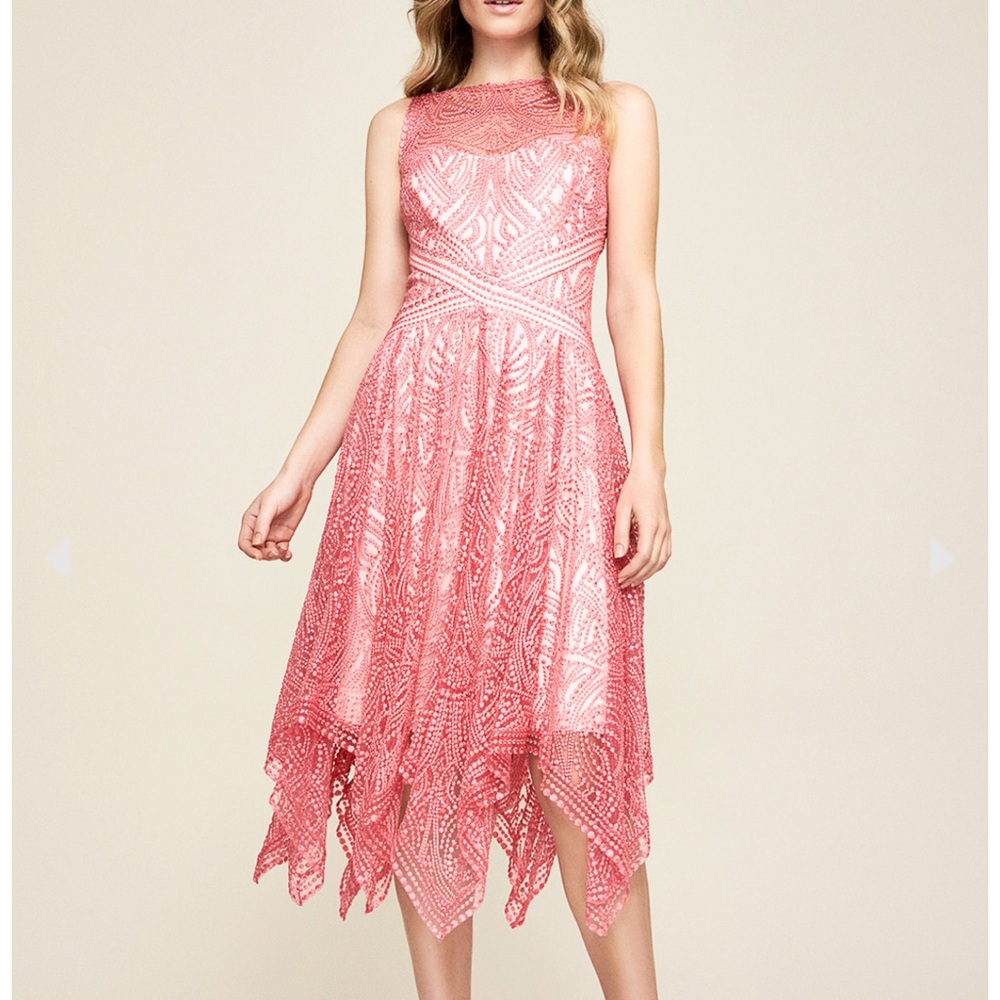 Todashi Shoji Rita Embroidered Handkerchief Dress NWT $508